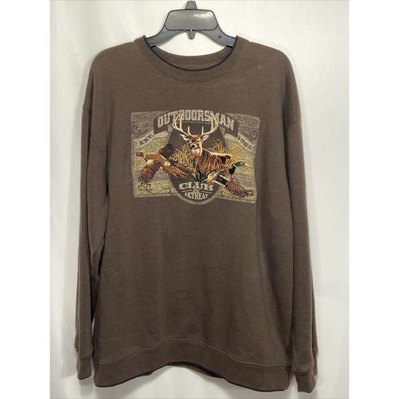 Croft &amp; Barrow Other - Vintage Croft & Barrow Outdoors Man Crew Neck Sweater Men's M Brown Embroidered